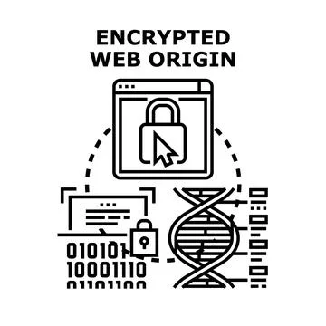Encrypted web origin personal digital security concept 库存插图