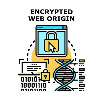 Encrypted web origin personal digital security concept イラスト素材