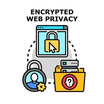 Encrypted web privacy protecting online user data 库存插图