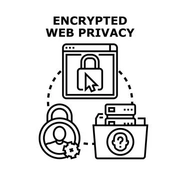 Encrypted web privacy protecting online user data 库存插图