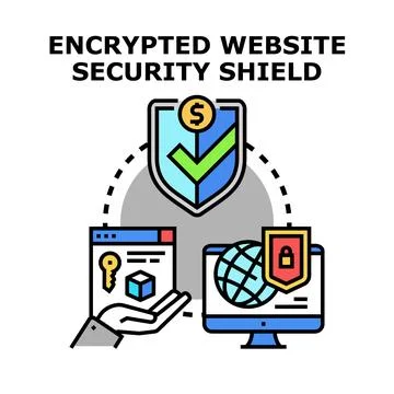 Encrypted website data transfer and digital security concept Stock Illustration
