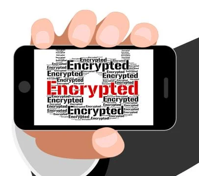 Encrypted Word Means Code Security And Words Illustrazione stock
