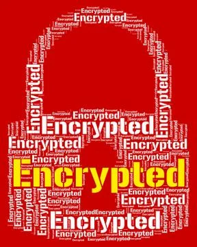 Encrypted Word Shows Encrypting Protect And Cipher Stock Illustration