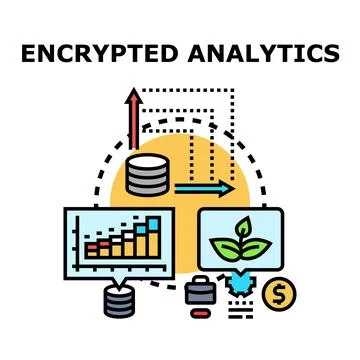 Encrypting analytics for secure data processing and business growth Stock Illustration