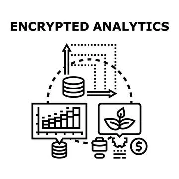 Encrypting analytics for secure data processing and business growth Stock Illustration