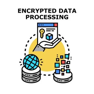 Encrypting and processing data for global security イラスト素材