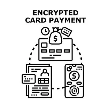 Encrypting card payment data for secure online transactions Stockillustratie