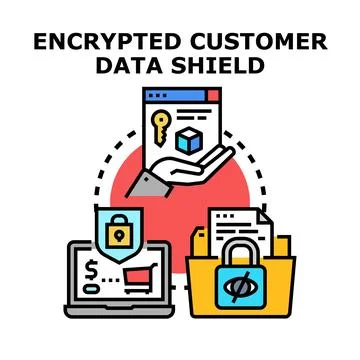Encrypting customer data and protecting digital privacy Stock Illustration