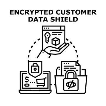 Encrypting customer data and protecting digital privacy Stock Illustration