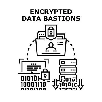 Encrypting data and protecting digital information access Stock Illustration