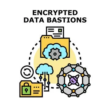 Encrypting data and securing digital information systems 스톡 일러스트
