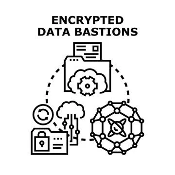 Encrypting data and securing digital information systems Stock Illustration