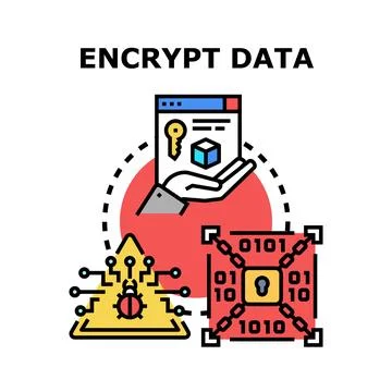 Encrypting data protecting digital information from threats Stock Illustration