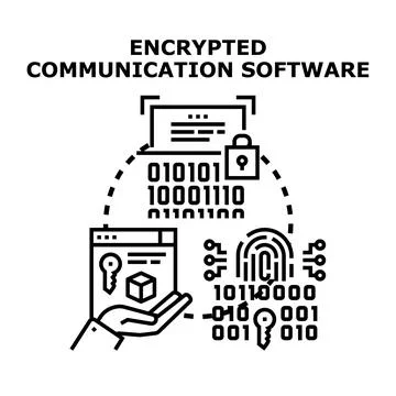 Encrypting data for secure communication software solution Stock Illustration