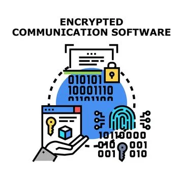 Encrypting data for secure communication software solution 스톡 일러스트