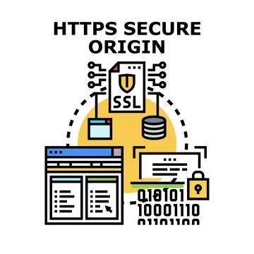 Encrypting data for secure https server connection Stockillustratie