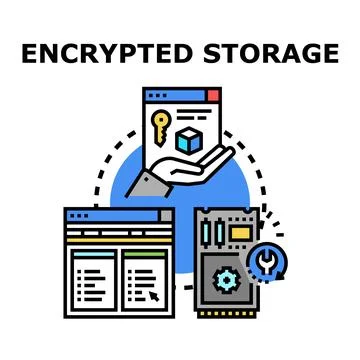 Encrypting digital data for secure storage system protection イラスト素材