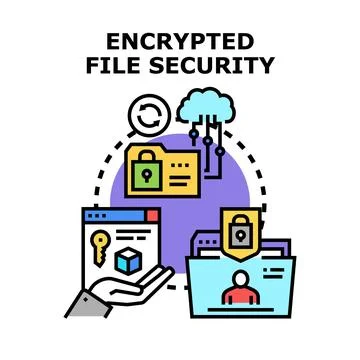 Encrypting digital files for data security and privacy Stockillustratie