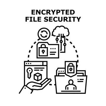 Encrypting digital files for data security and privacy Stock Illustration