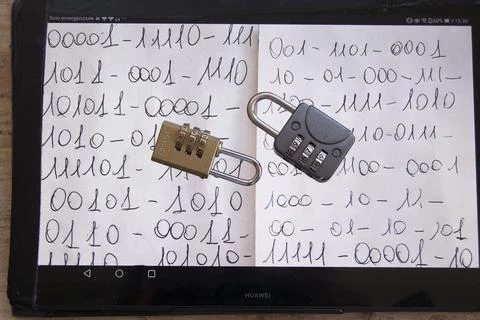 Encrypting the digital future. concept Stock Photos