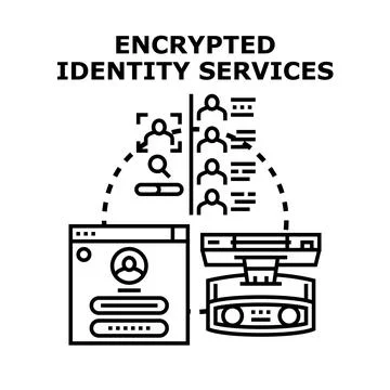 Encrypting digital identity services and user security Stock Illustration