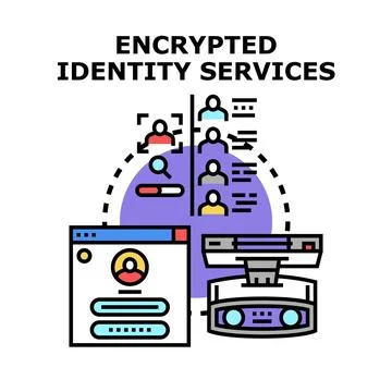 Encrypting digital identity services and user security Stock Illustration
