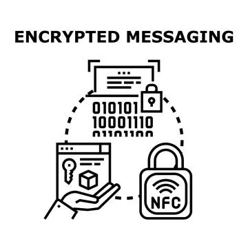 Encrypting digital message communication for secure internet data Stock Illustration