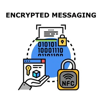 Encrypting digital message communication for secure internet data Stock Illustration