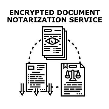 Encrypting documents for secure notarization service Stock Illustration