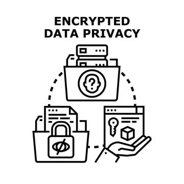 Encrypting personal data for privacy and security Stock Illustration