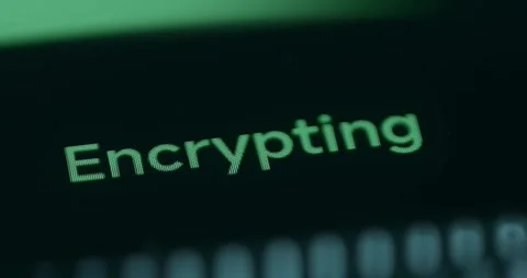 Encrypting process, transforming data into code Stock Footage 310805961