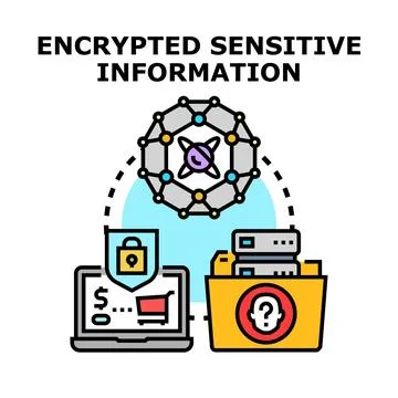 Encrypting sensitive personal data and financial information security Stock Illustration