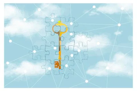 Encryption algorithms and encryption of passwords, the protection of access to Illustrazione stock