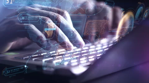 Encryption and data protection on the Internet. Stock Footage 244728722
