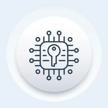 Encryption and data protection, linear icon Stock Illustration