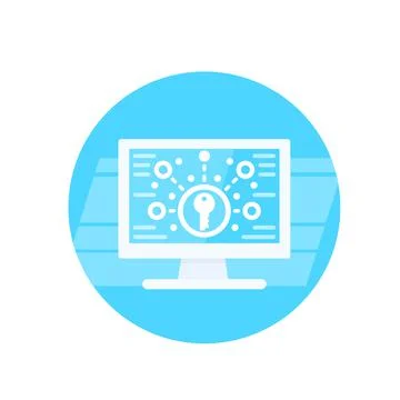 Encryption and data protection, vector illustration Stock Illustration