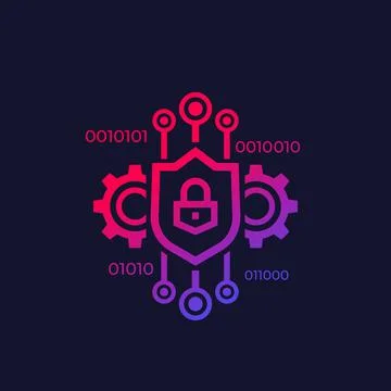 Encryption and encrypted data, vector Stockillustratie