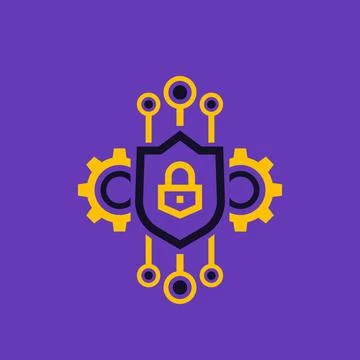 Encryption and encrypted data vector flat icon Stock Illustration