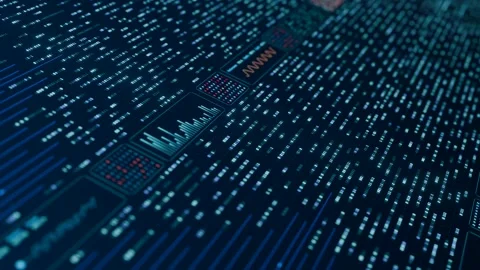 Encryption, big data, binary code, virtual reality, machine learning Stock Footage 326670855