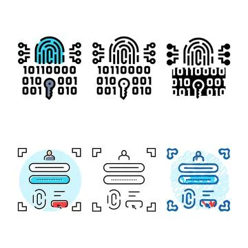 Encryption biometric color icon diversity vector Stock-Illustration