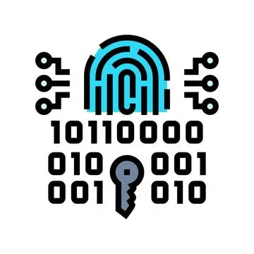 Encryption biometric color icon vector illustration イラスト素材