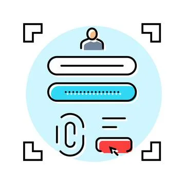 Encryption biometric color icon vector illustration Stockillustratie