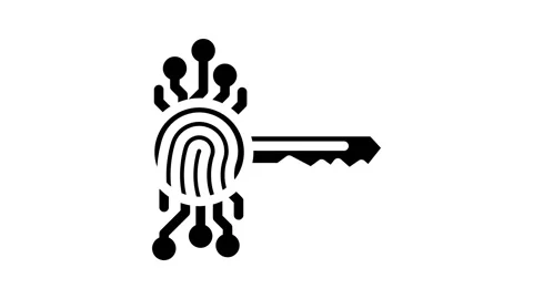 Encryption biometric glyph icon animation Stock Footage 326737480
