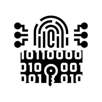 Encryption biometric glyph icon vector illustration Illustrazione stock