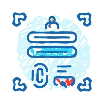 Encryption biometric icon doodle illustration 스톡 일러스트