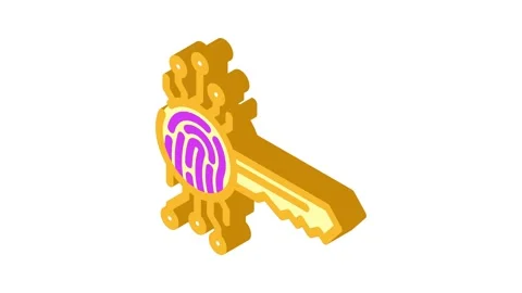 Encryption biometric isometric icon animation Stock Footage 327282452