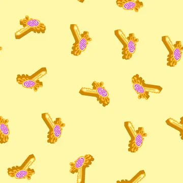 Encryption biometric isometric icon seamless pattern イラスト素材