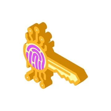 Encryption biometric isometric icon vector illustration 스톡 일러스트