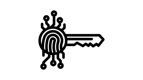 Encryption biometric line icon animation Stock Footage 326753247