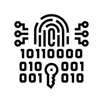 Encryption biometric line icon vector illustration Illustrazione stock